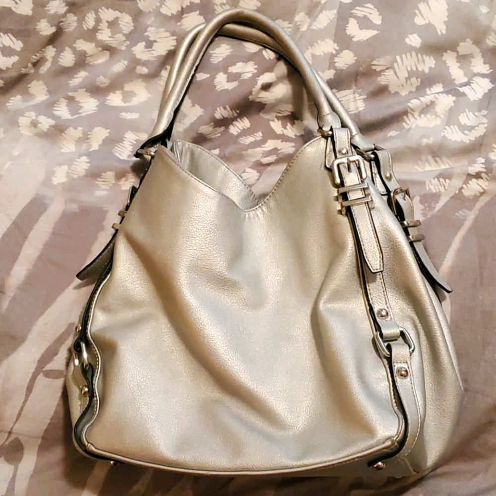 Silver over the shoulder purse